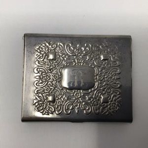 Vintage Goldinger Silver Art Co Silver plate compact photo case monogram “B”.